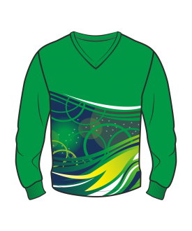 Футболка с длинным рукавом 207 втачной рукав расцветка5 зеленая