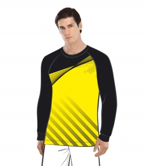 Футболка с длинным рукавом 206 реглан расцветка1 желтая
